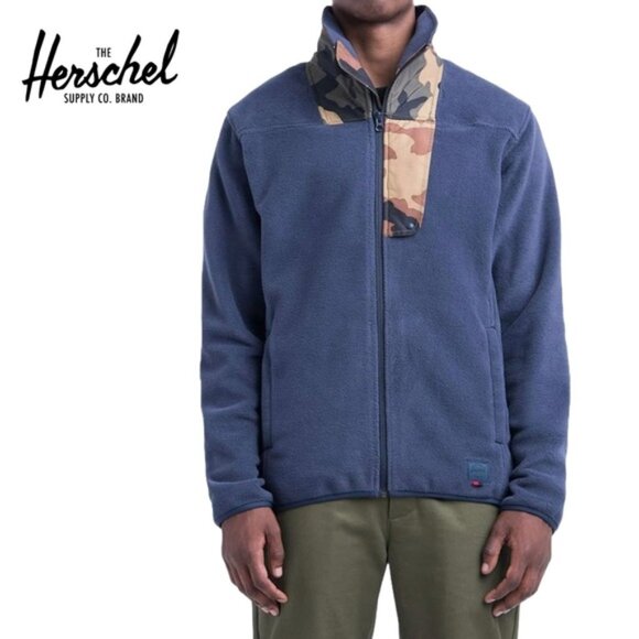 Herschel Fleece Zip Up Jacket Sz S - Picture 1 of 6
